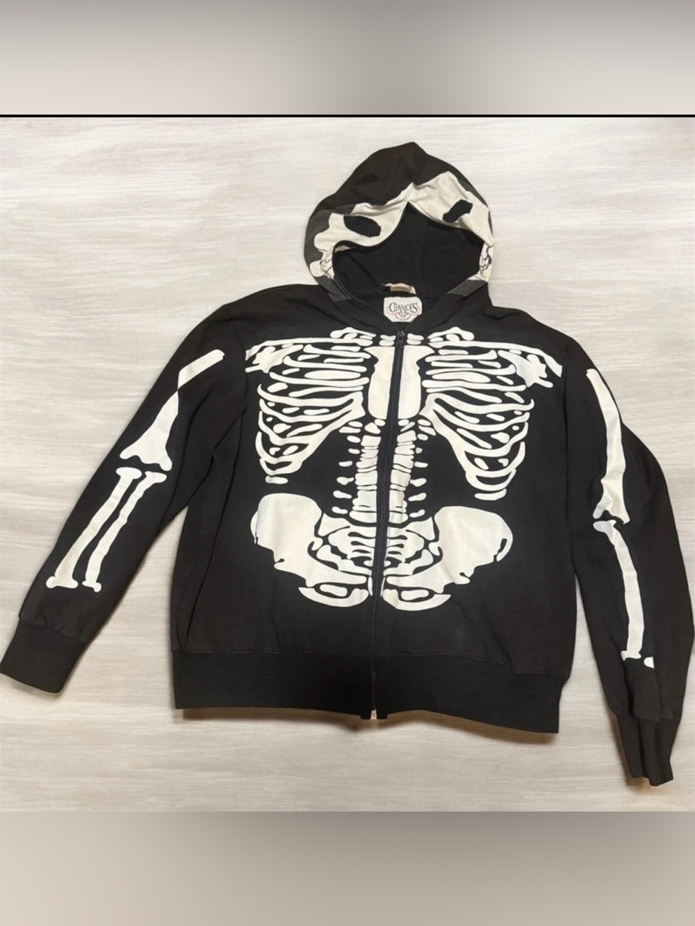 Boys Skeleton black zip up hoodie